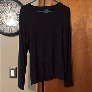 Lord & Taylor Classic Black Long Sleeve Top Large